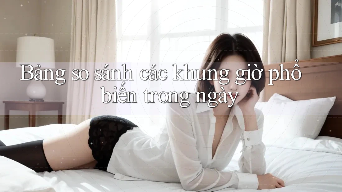 Bảng so sánh các khung giờ phổ biến trong ngày