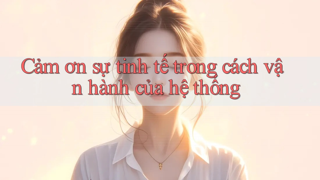 Cảm ơn sự tinh tế trong cách vận hành của hệ thống